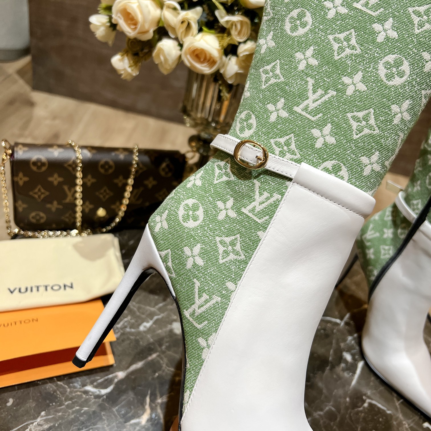 Louis Vuitton Women's Bottine Silhouette Green For Women LV - Soul Replicas