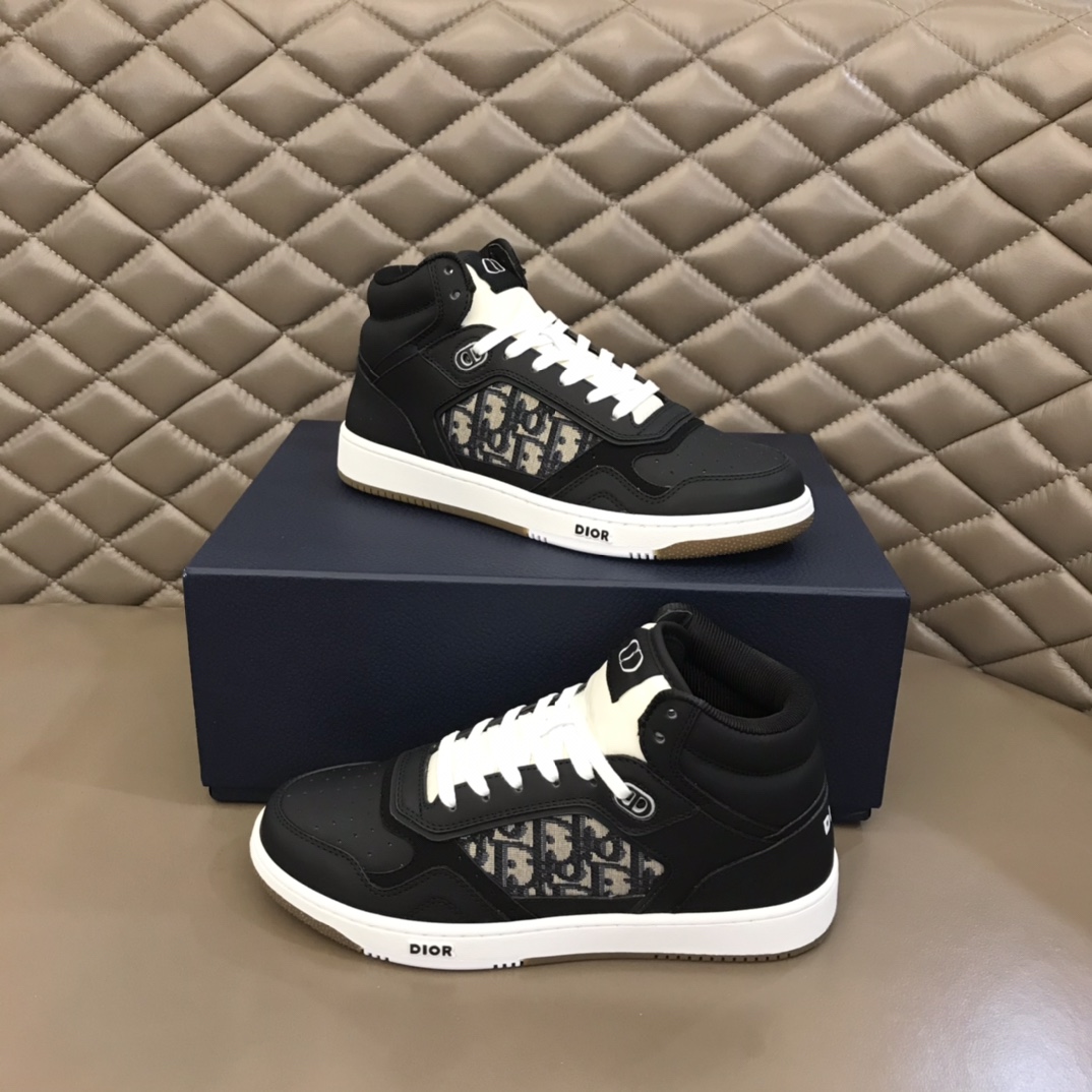 Christian Dior B27 High-Top Sneaker Black For Men CD 3SH133ZIR_H965 - Soul Replicas