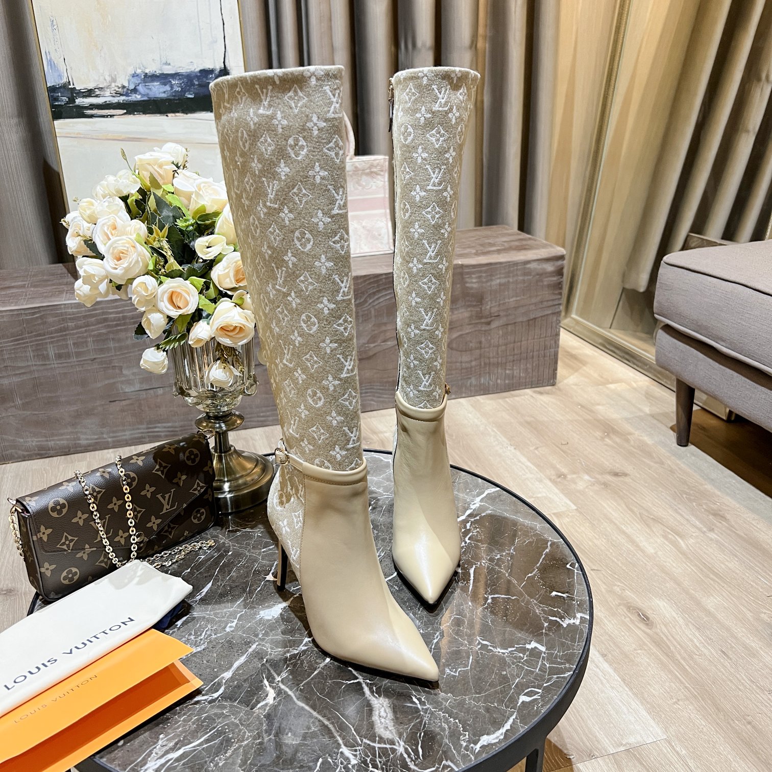 Louis Vuitton Women's Bottine Silhouette Beige For Women LV - Soul Replicas