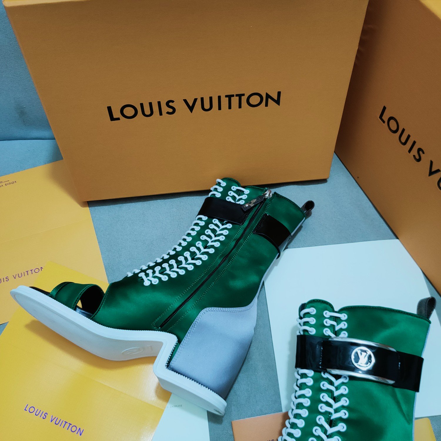 Louis Vuitton Women's Moonlight Line Boots Green For Women LV 1AA0LB - Soul Replicas