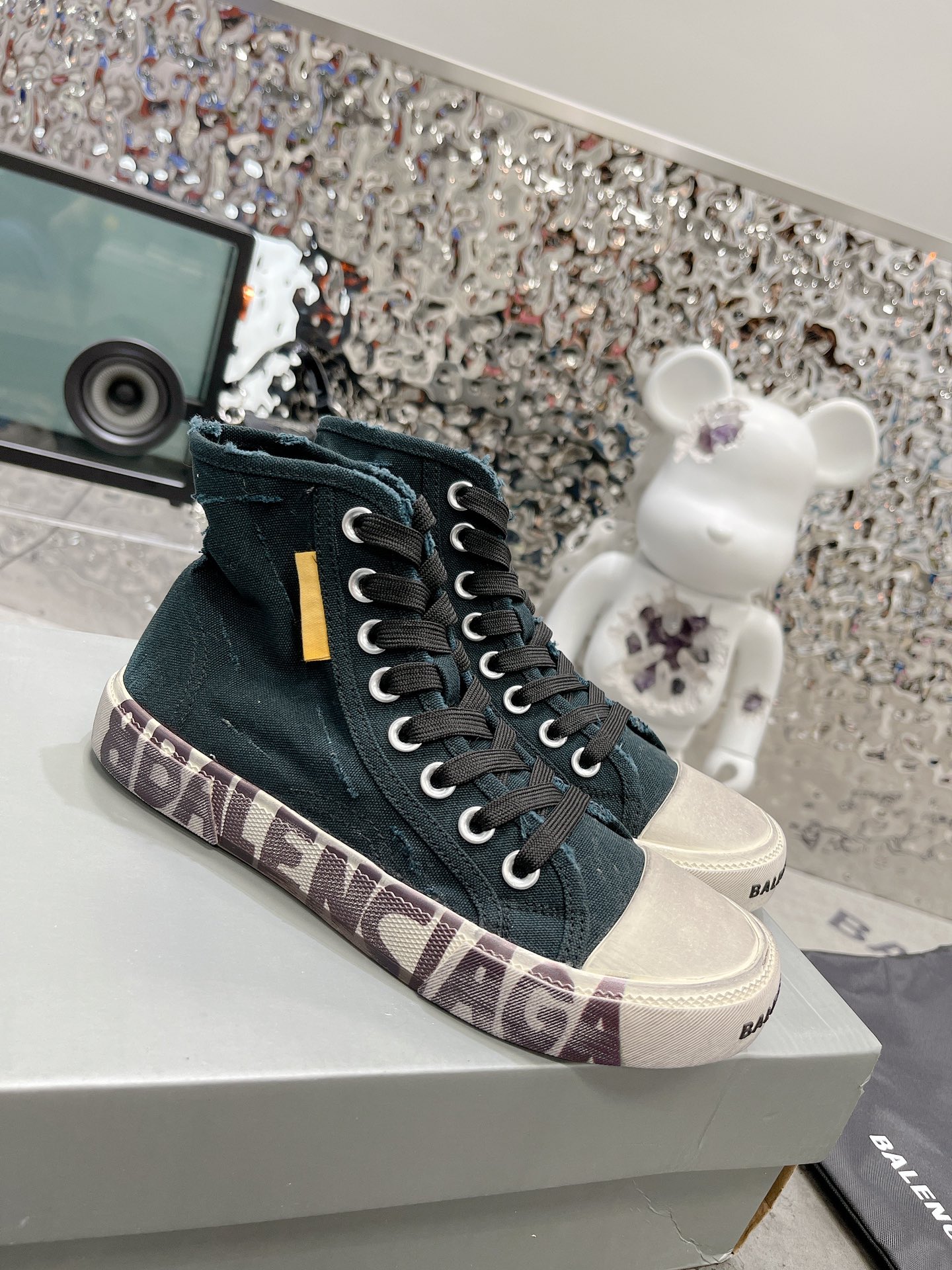 Balenciaga Paris High Top Trainers Black For Women - Soul Replicas