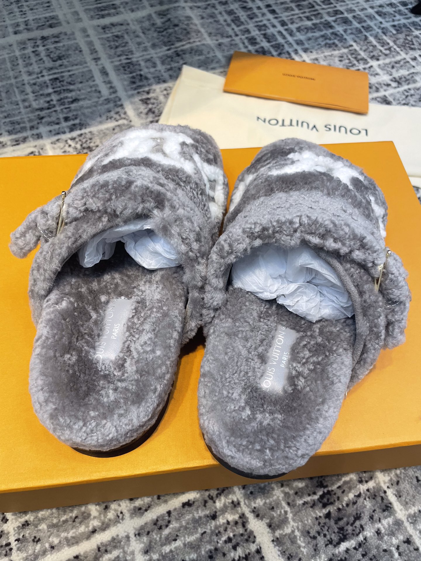 Louis Vuitton Women's Paseo Flat Comfort Mule Grey For Women LV - Soul Replicas