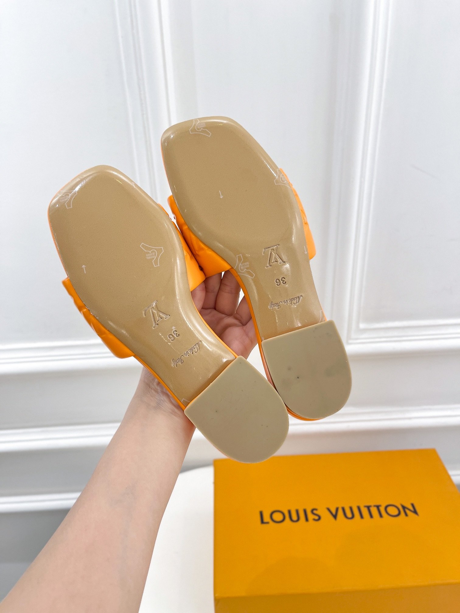 Louis Vuitton Women's Revival Flat Mule Orange For Women LV - Soul Replicas