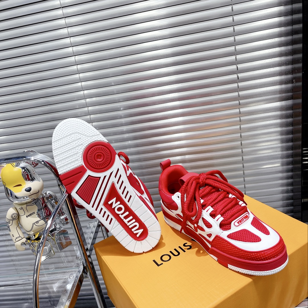 Louis Vuitton Women's Skate Sneakers Red For Women LV - Soul Replicas