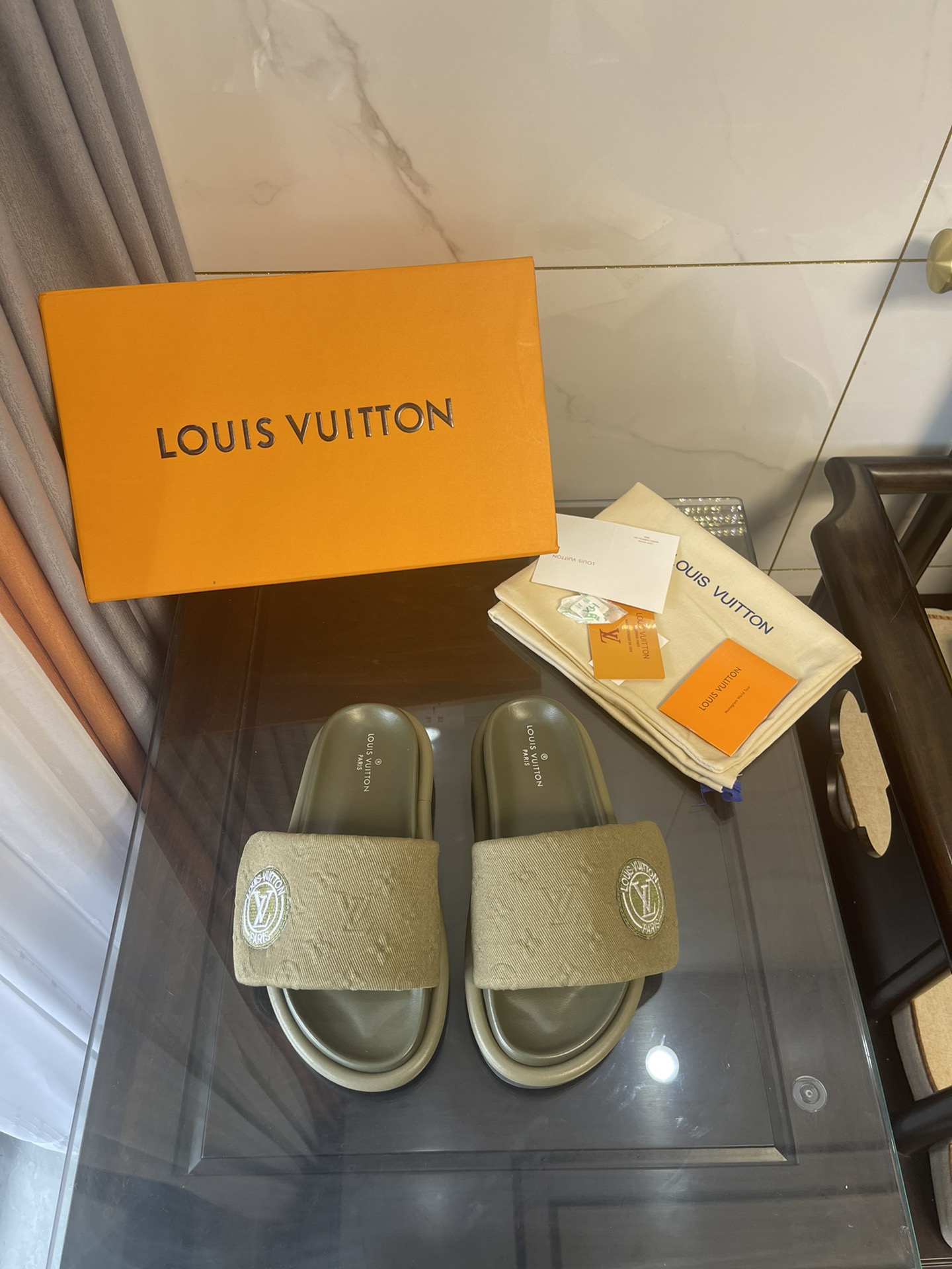 Louis Vuitton Women's Pool Pillow Comfort Flat Mule Moss Green For Women LV - Soul Replicas