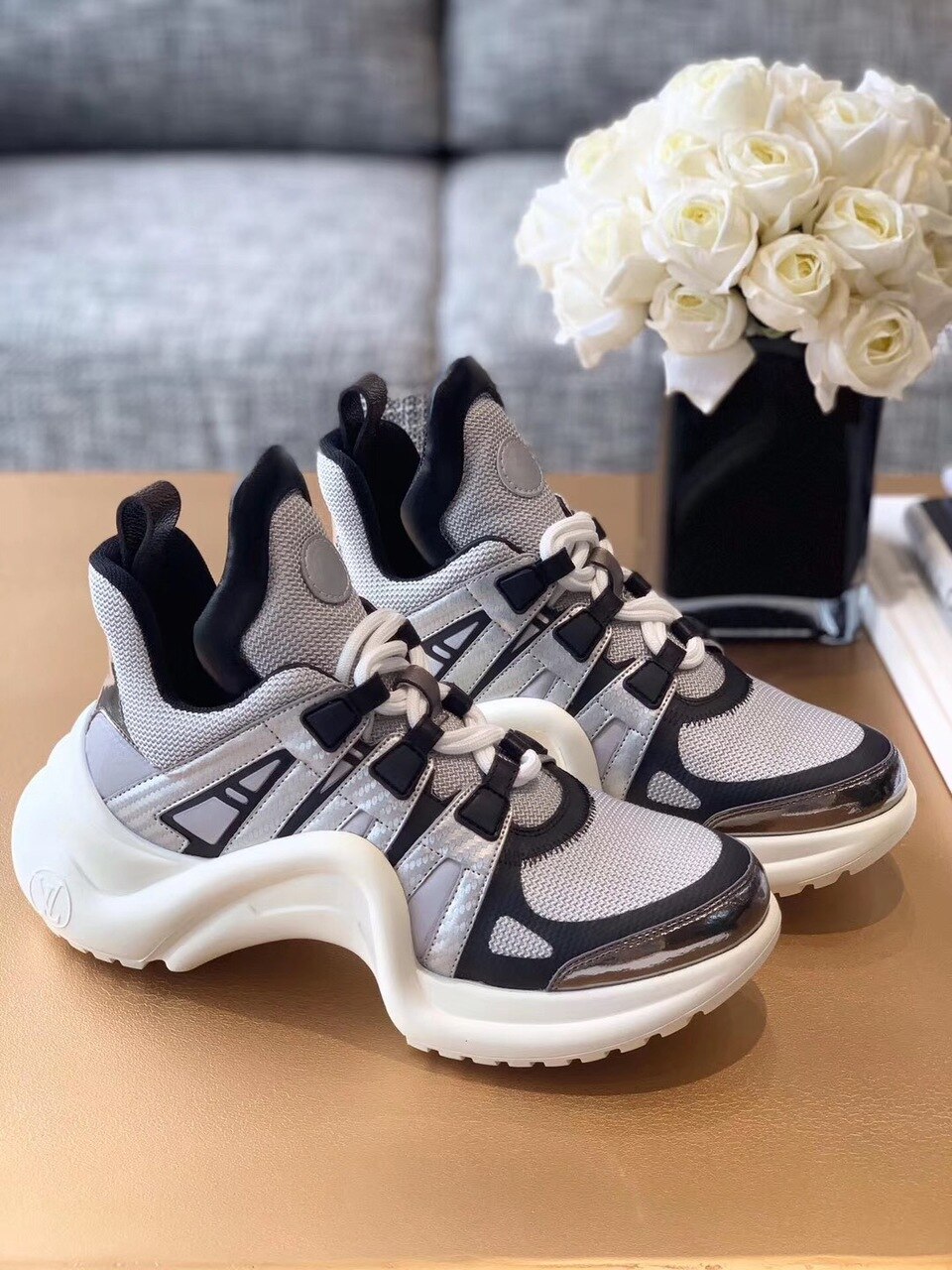 Louis Vuitton LV Archlight Sneaker Monogram Material White/Black For Women LV - Soul Replicas