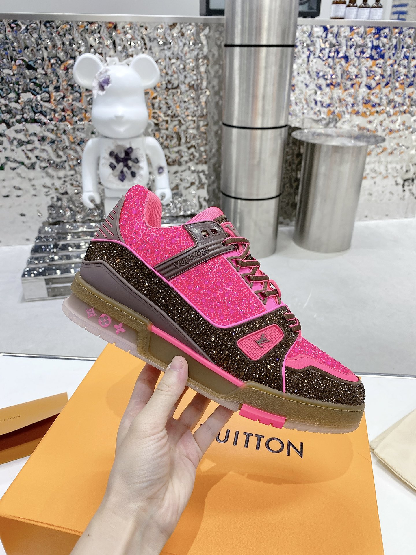 Louis Vuitton Women's LV Trainers Pink For Women LV - Soul Replicas