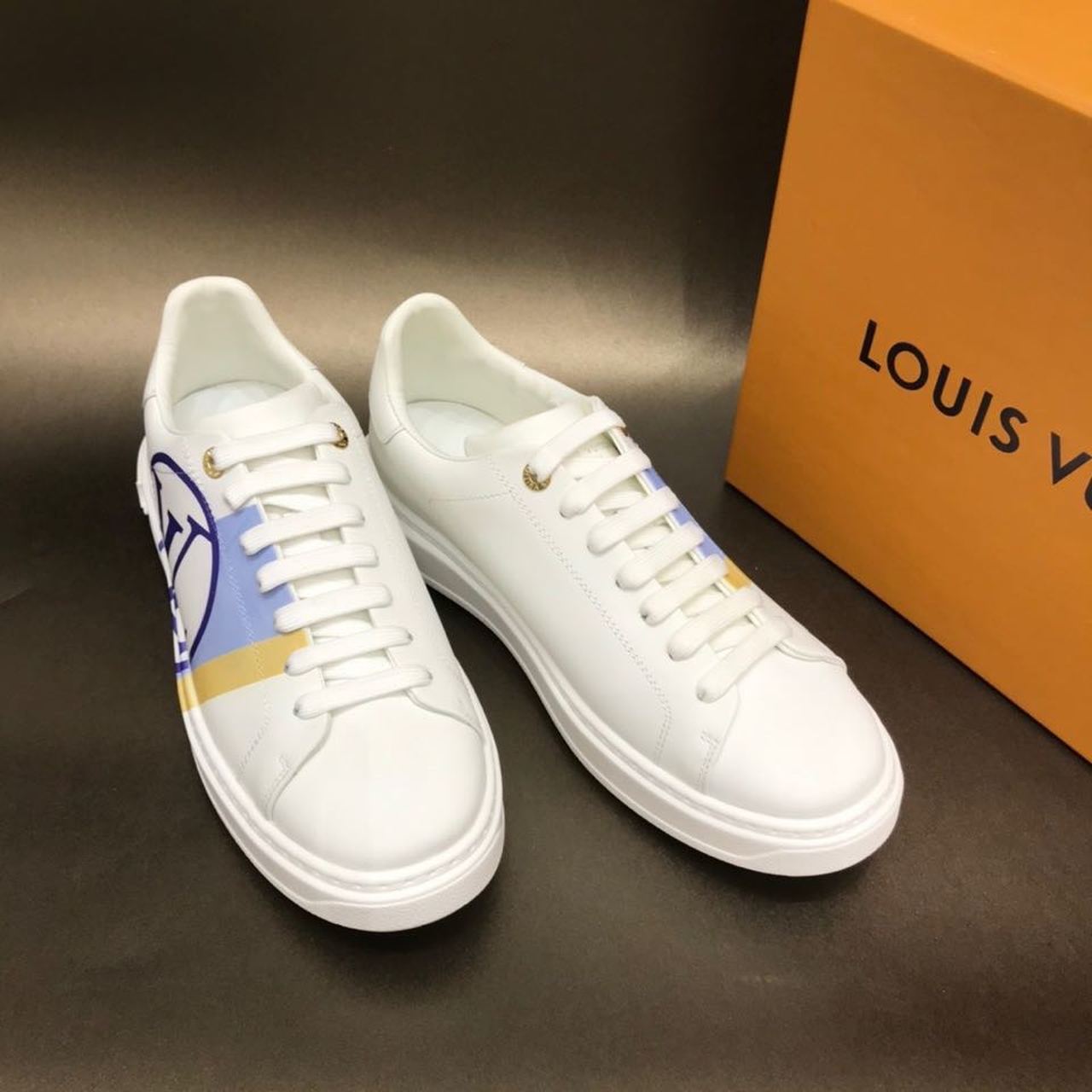Louis Vuitton Time Out Sneaker White/Blue For Women LV - Soul Replicas
