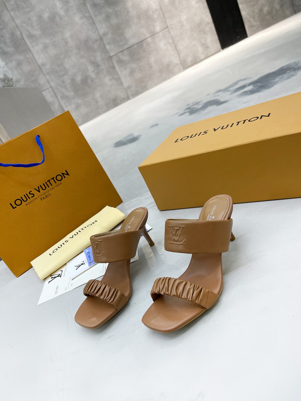 Louis Vuitton Women's Drapy Mule Brown For Women LV - Soul Replicas