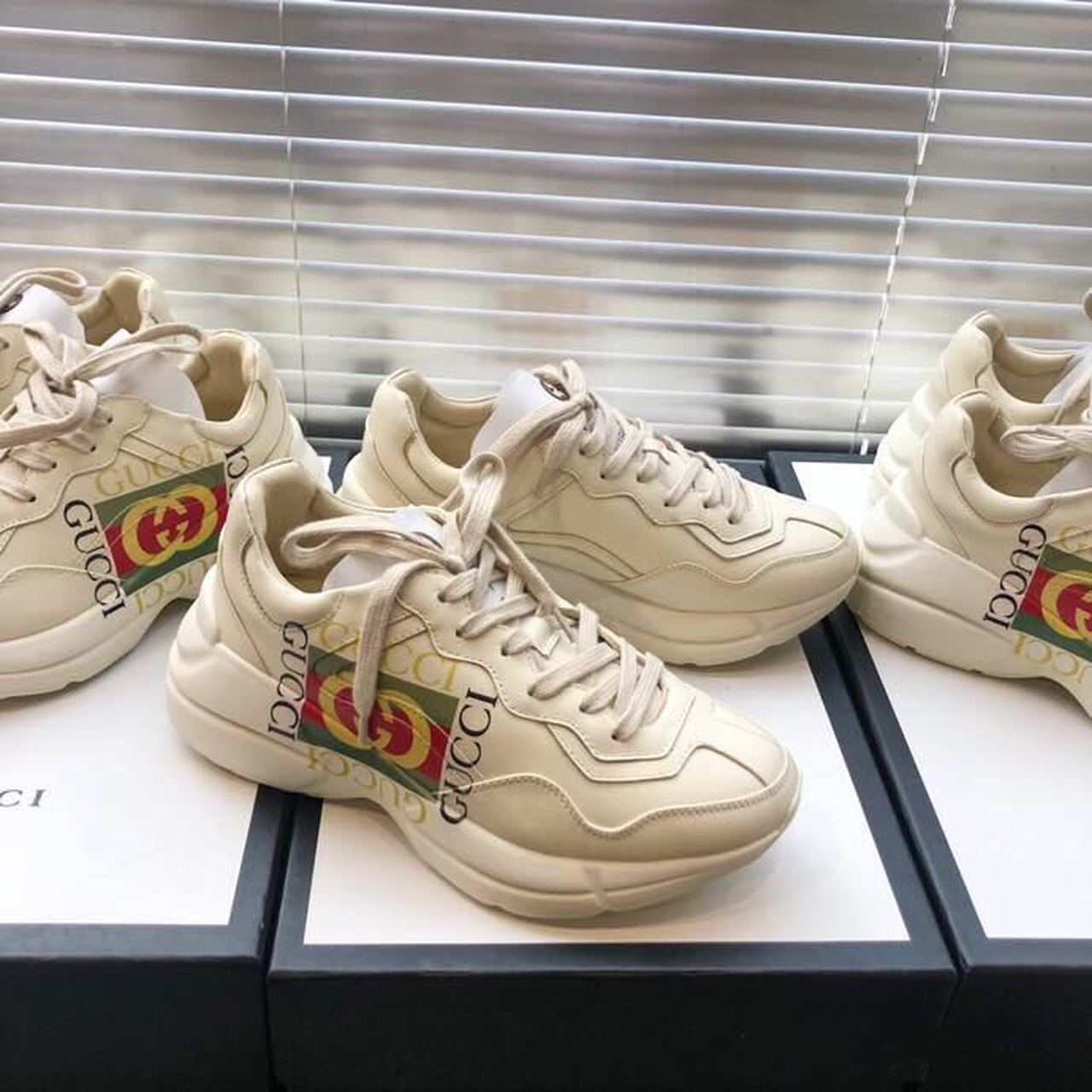 Gucci Women's Rhyton Sneaker With Gucci Logo White For Women Gucci  - Soul Replicas