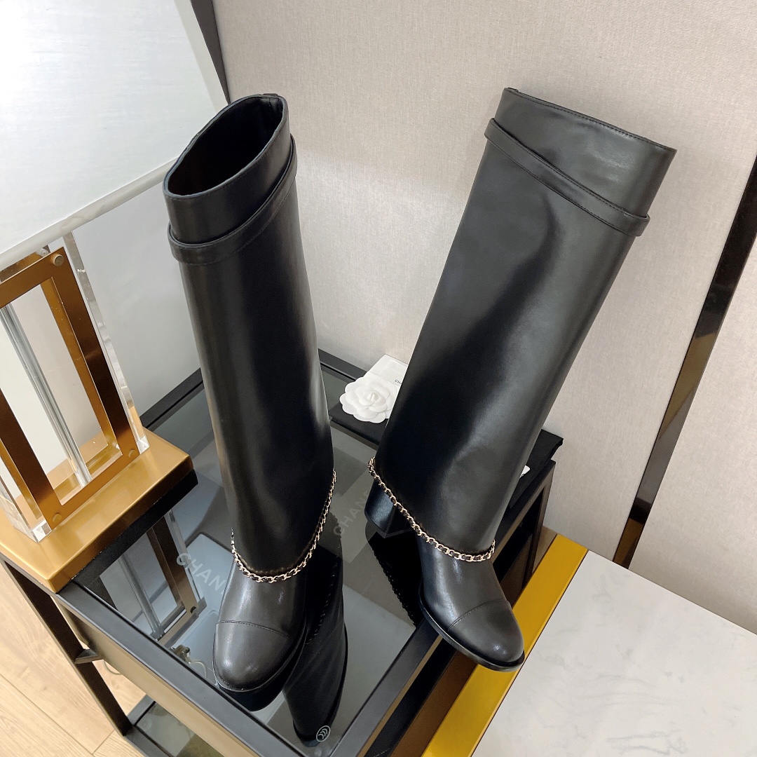 Chanel Women's High Boots Black For Women 2.5in/6.5cm - Soul Replicas