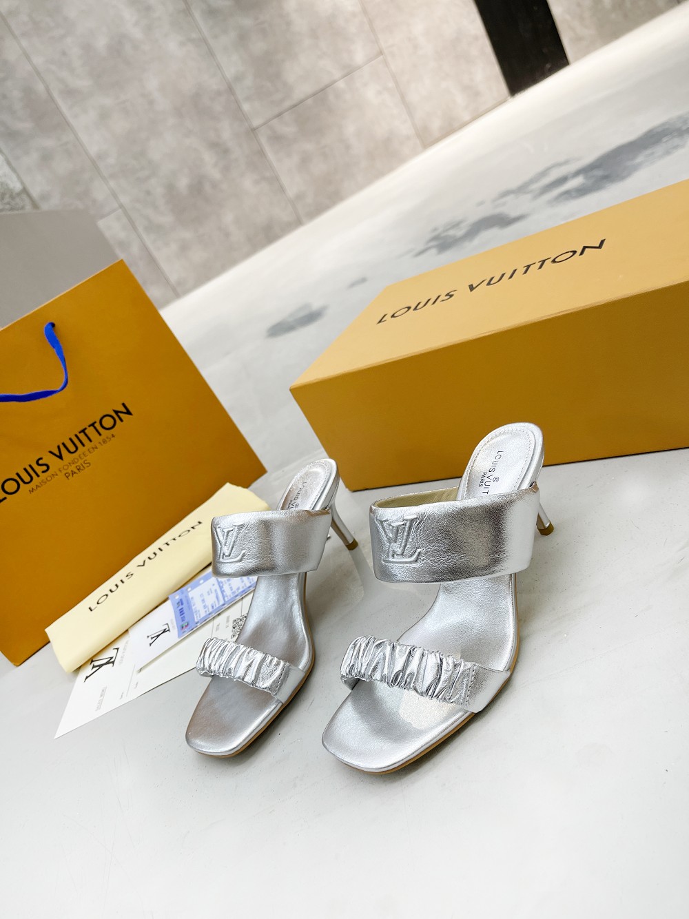 Louis Vuitton Women's Drapy Mule Sliver For Women LV - Soul Replicas