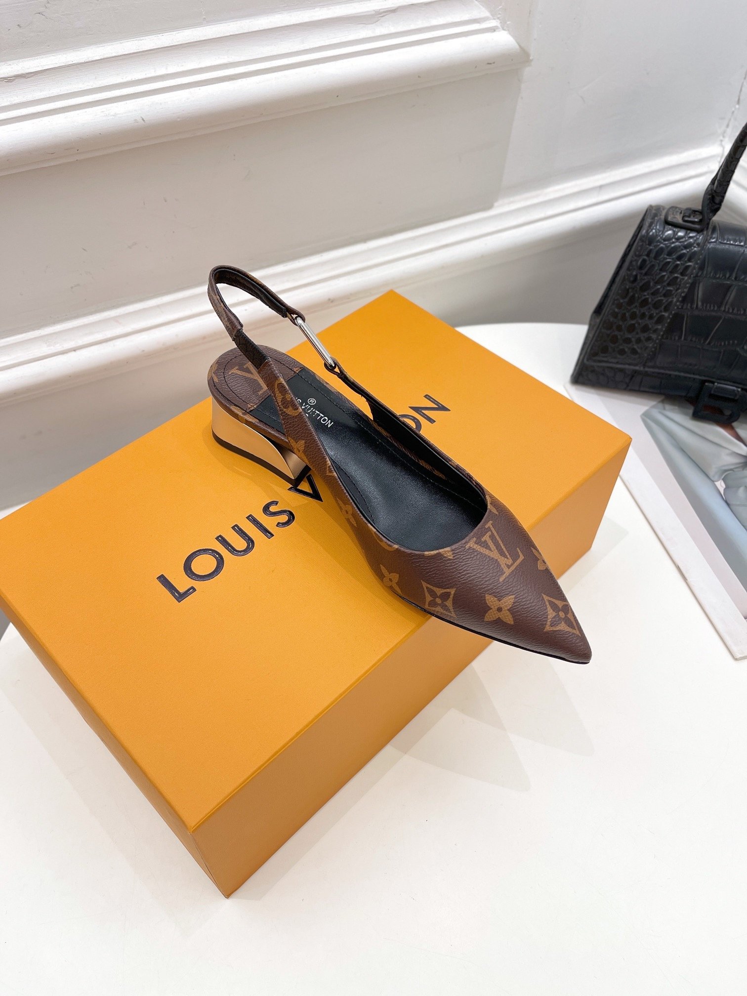 Louis Vuitton Magnetic Slingback Pump Brown For Women LV - Soul Replicas