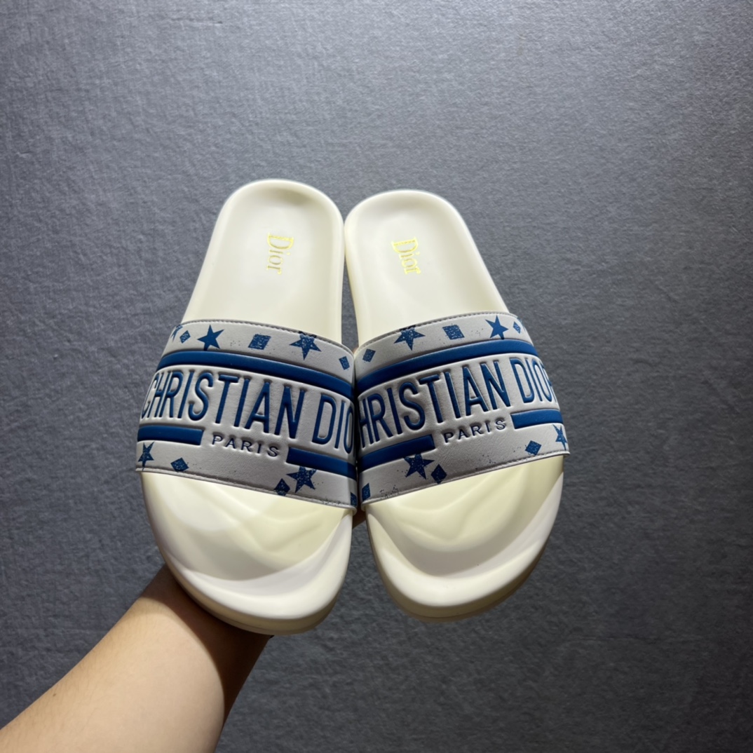 Christian Dior Dway Slide White/Blue For Men CD - Soul Replicas