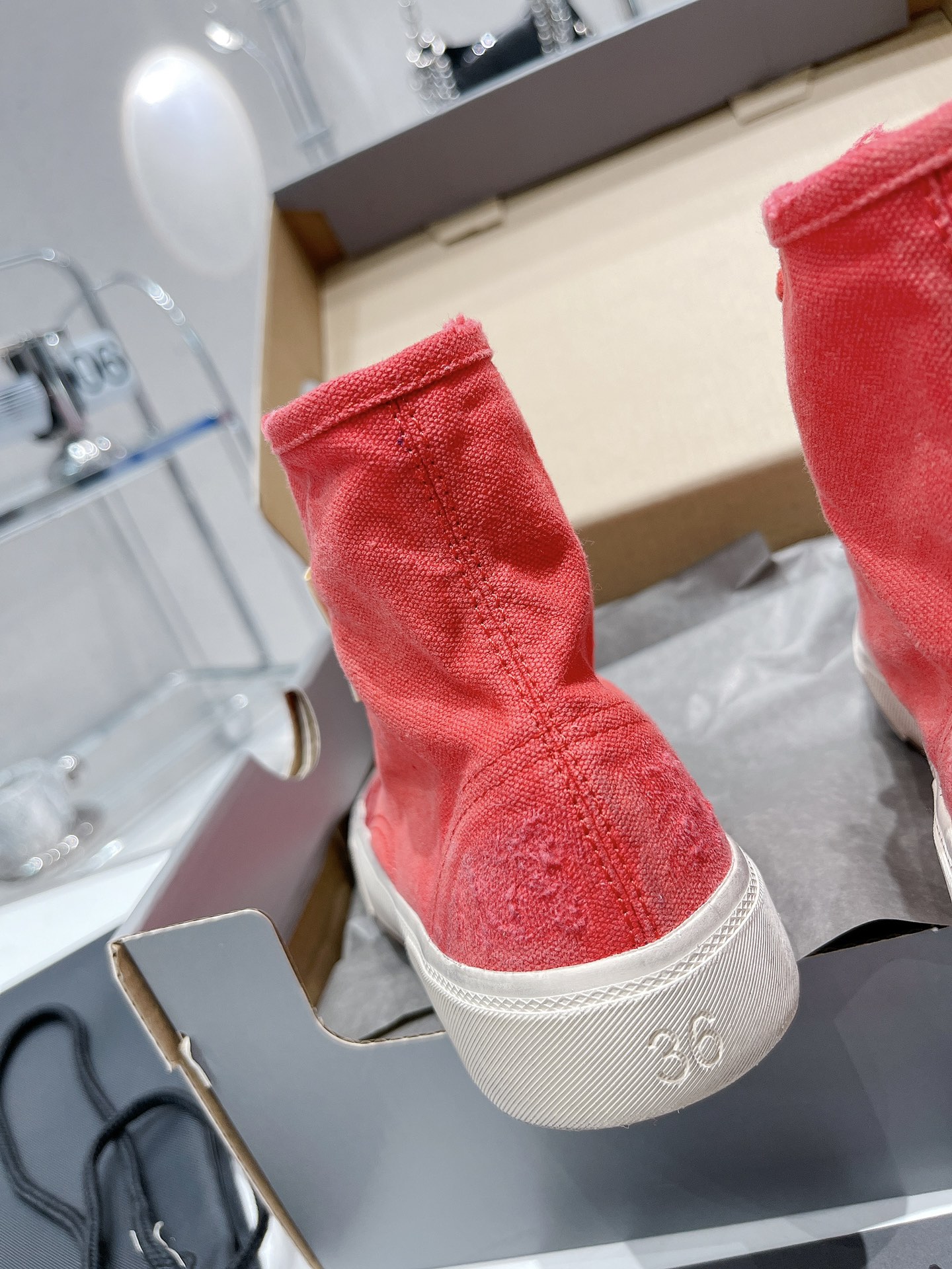 Balenciaga Paris High Top Trainers Red For Women - Soul Replicas