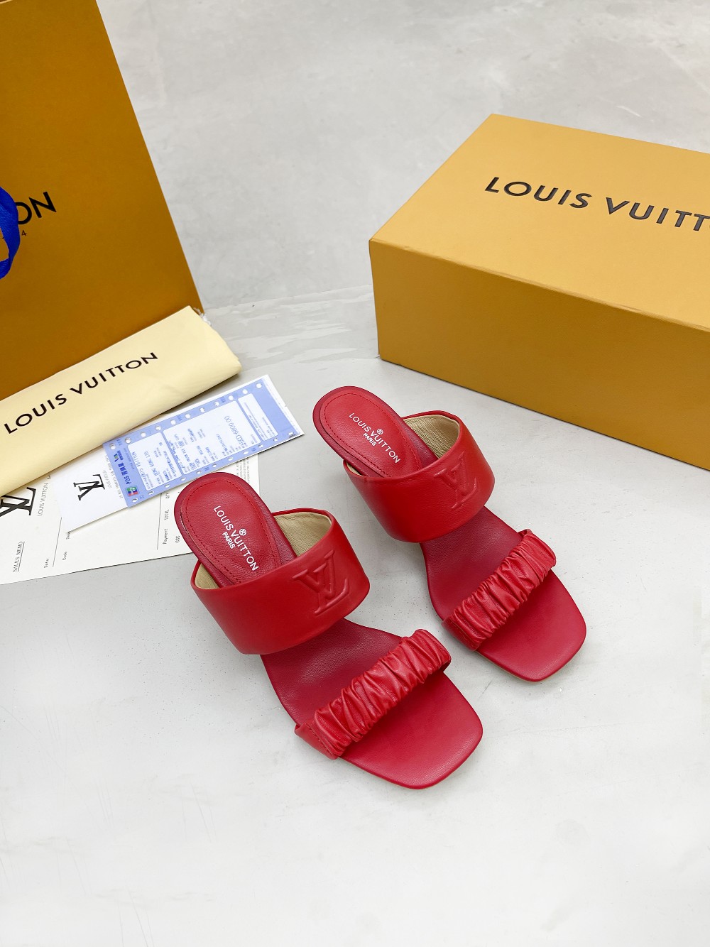 Louis Vuitton Women's Drapy Mule Red For Women LV - Soul Replicas