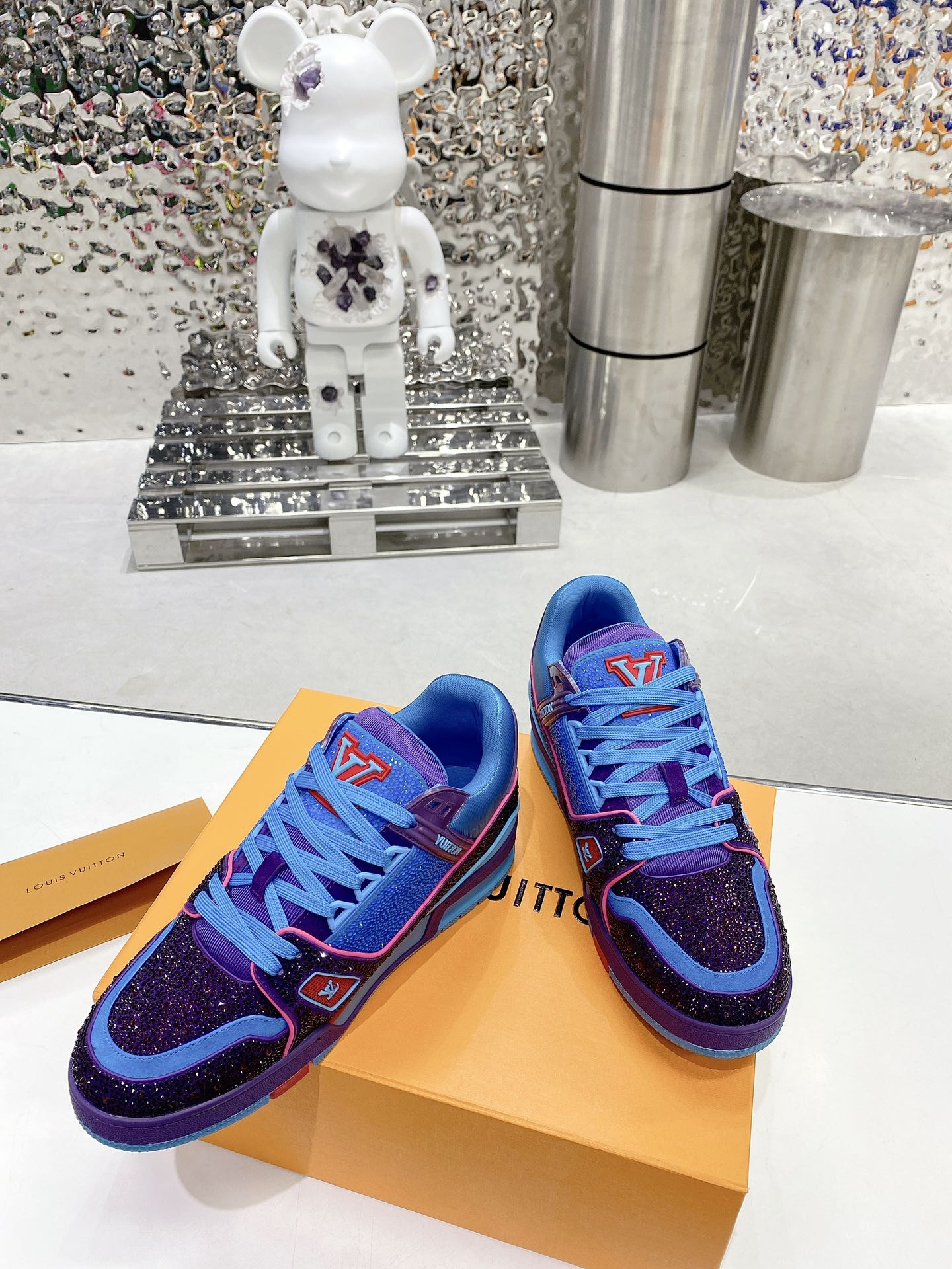 Louis Vuitton Women's LV Trainers Blue For Women LV - Soul Replicas