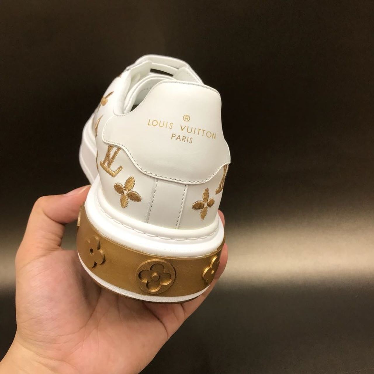 Louis Vuitton Time Out Sneakers White/Gold For Women LV - Soul Replicas