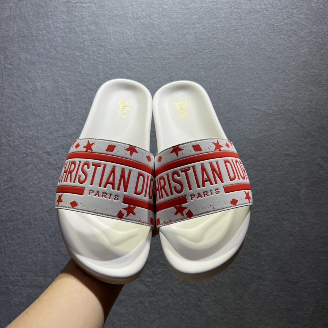 Christian Dior Dway Slide White/Red For Men CD - Soul Replicas