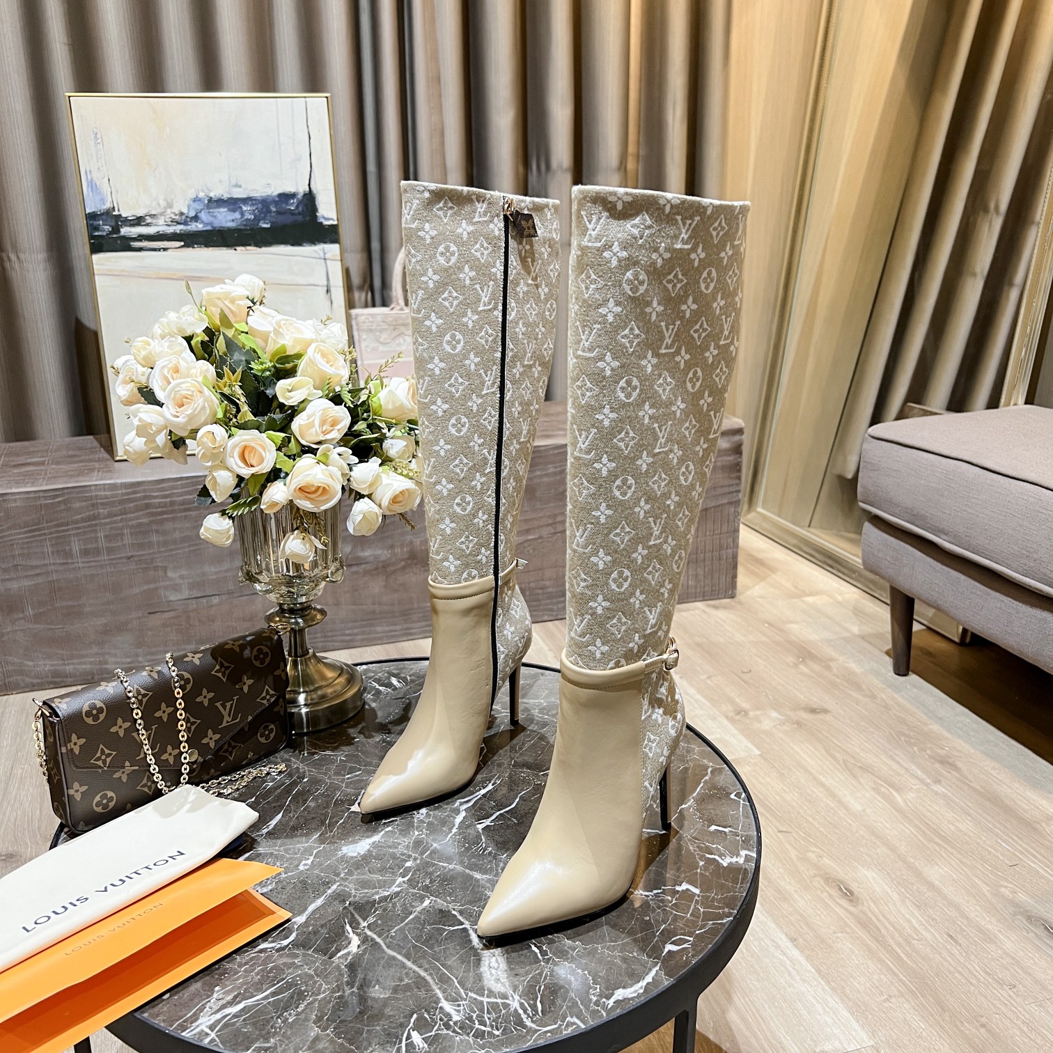 Louis Vuitton Women's Bottine Silhouette Beige For Women LV - Soul Replicas