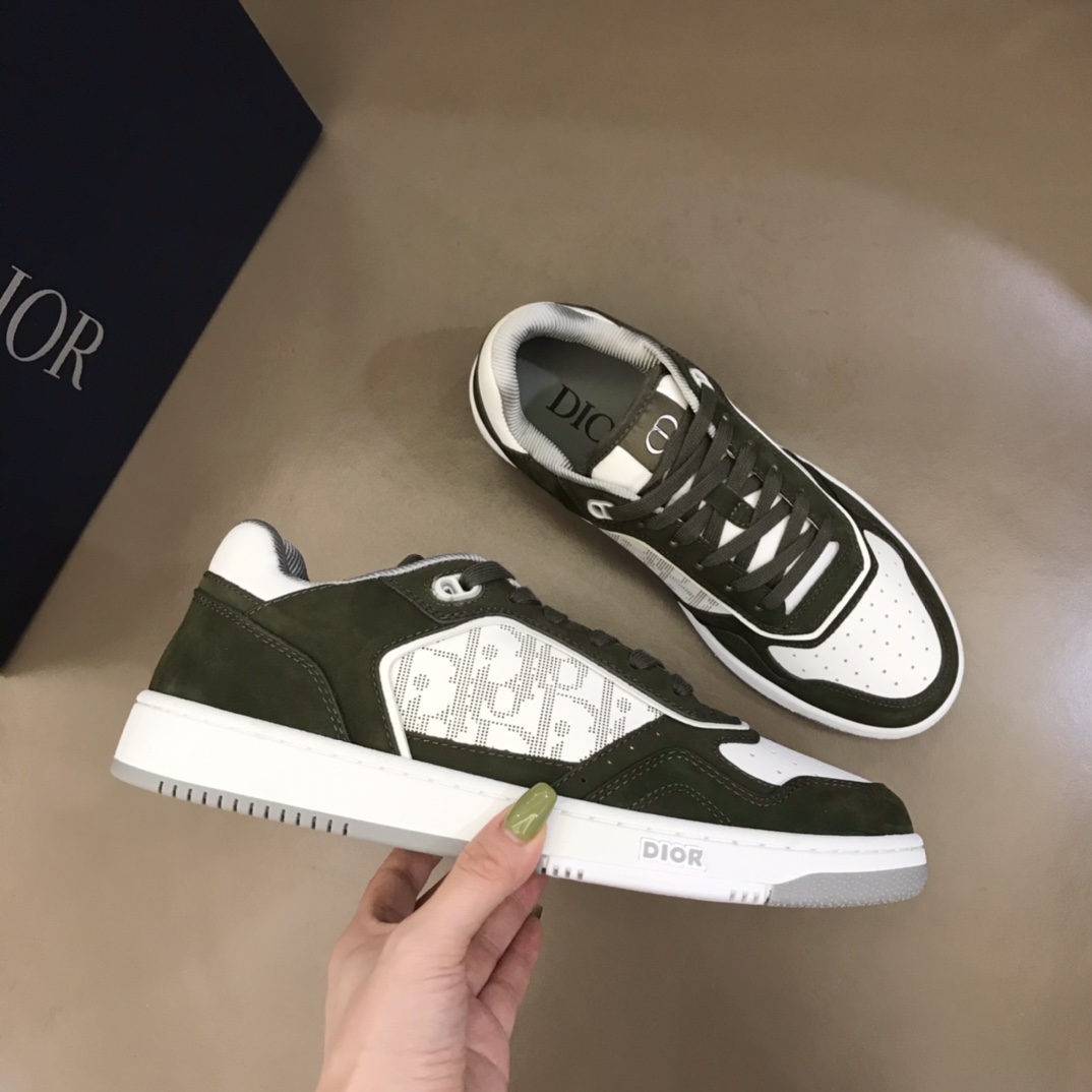 Christian Dior B27 Low-Top Sneaker Dark Green/White For Men CD - Soul Replicas