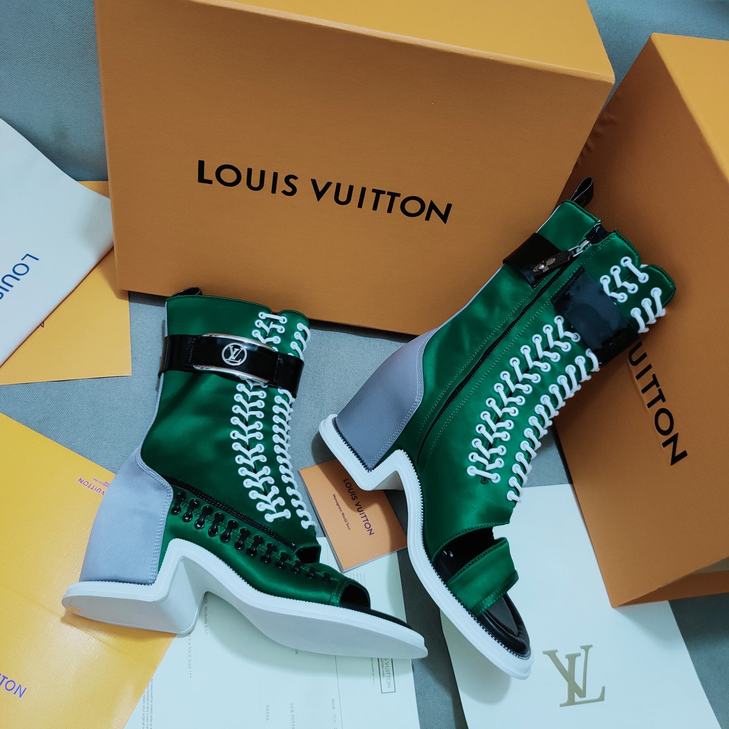 Louis Vuitton Women's Moonlight Line Boots Green For Women LV 1AA0LB - Soul Replicas