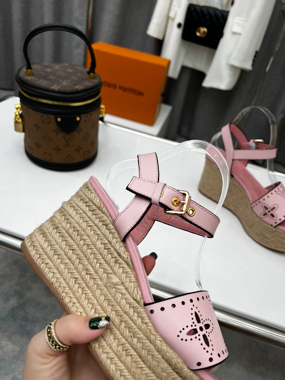 Louis Vuitton Women's Starboard Wedge Sandal Pink For Women LV - Soul Replicas