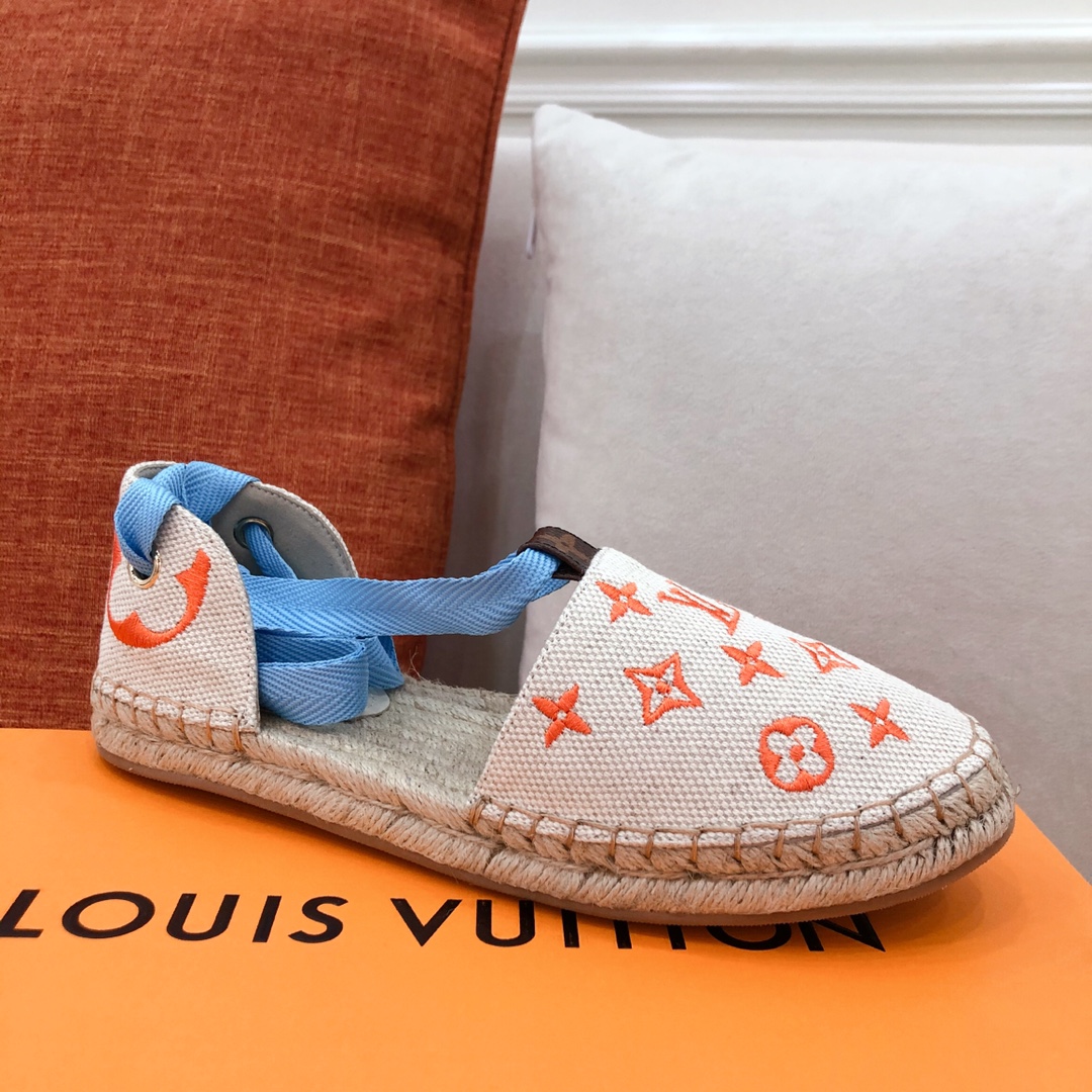 Louis Vuitton Women's Starboard Flat Espadrille Orange For Women LV - Soul Replicas