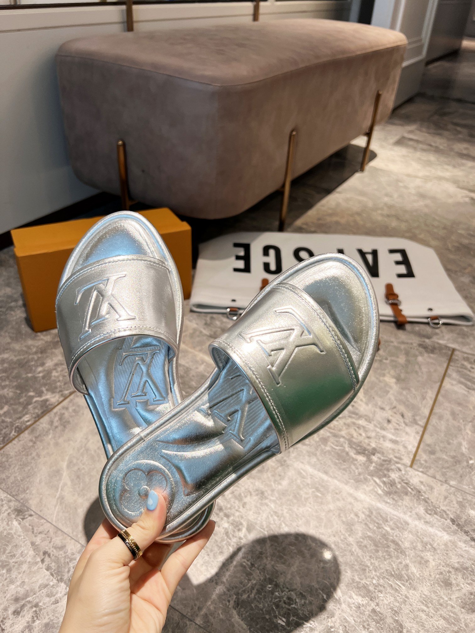 Louis Vuitton Women's Magnetic Flat Mule Sliver For Women LV 1AA1KZ - Soul Replicas