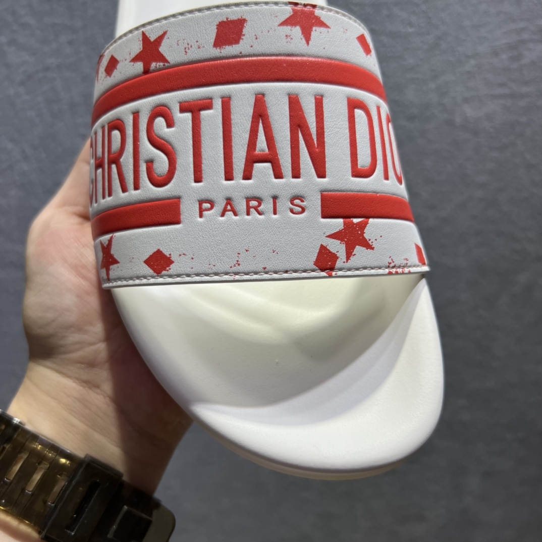 Christian Dior Dway Slide White/Red For Men CD - Soul Replicas