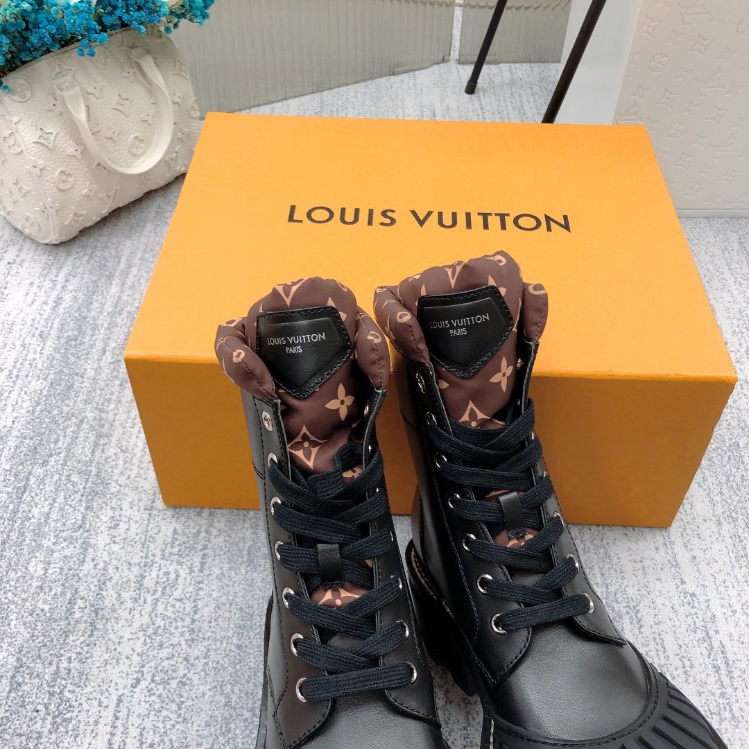 Louis Vuitton LV Beaubourg Ankle Boot Black For Women LV 1A94N6 - Soul Replicas