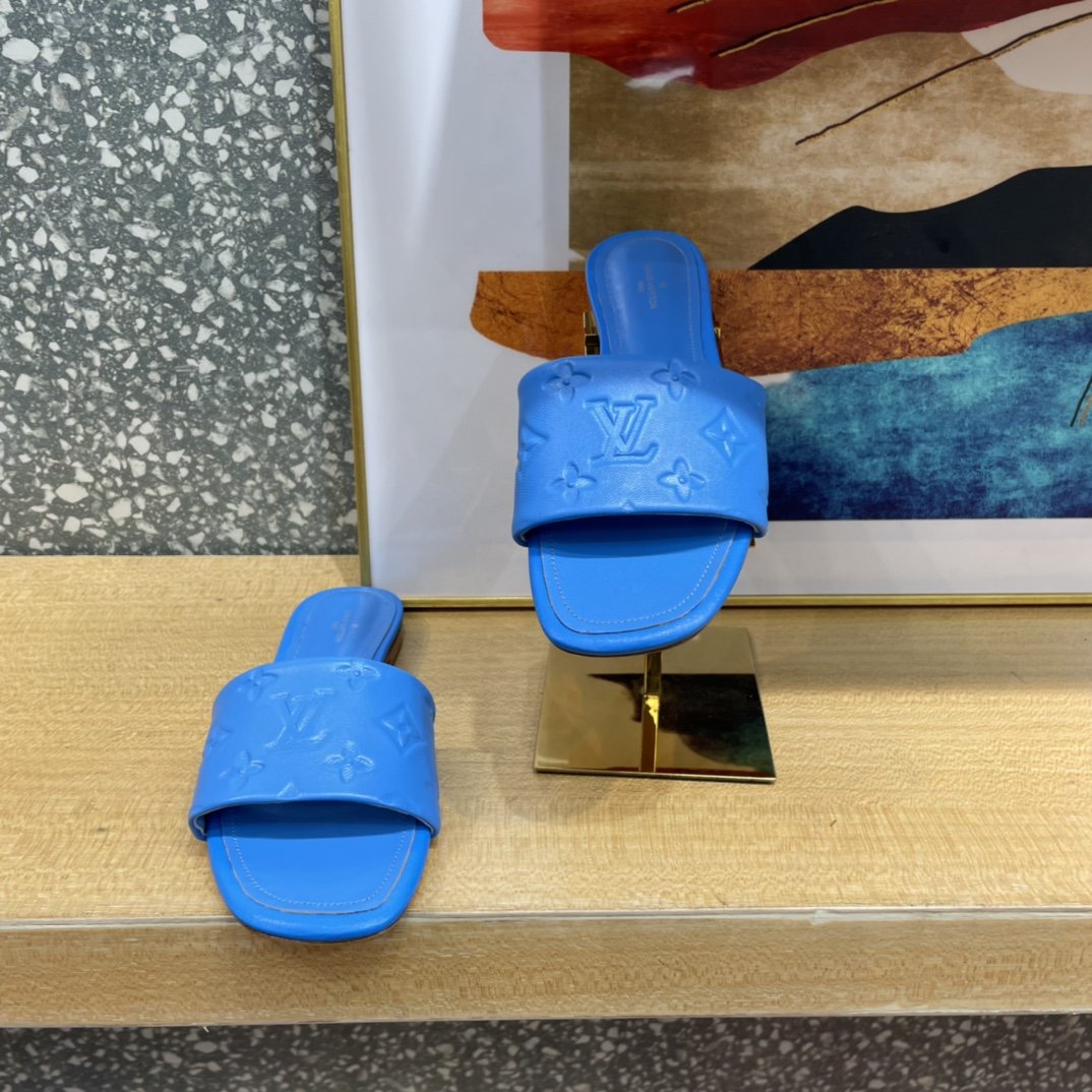 Louis Vuitton Women's Revival Flat Mule Blue For Women LV 1A9P6H - Soul Replicas