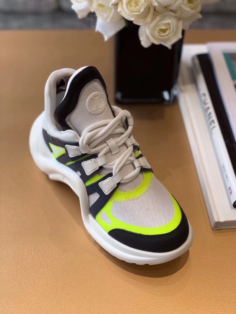 Louis Vuitton LV Archlight Sneaker Patent Monogram Material Black/White For Women LV - Soul Replicas