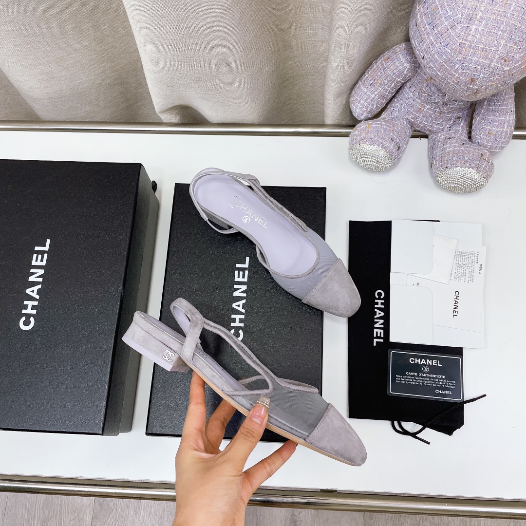 Chanel Women's Slingbacks With Mesh Light Violet For Women 0.8in/2cm - Soul Replicas