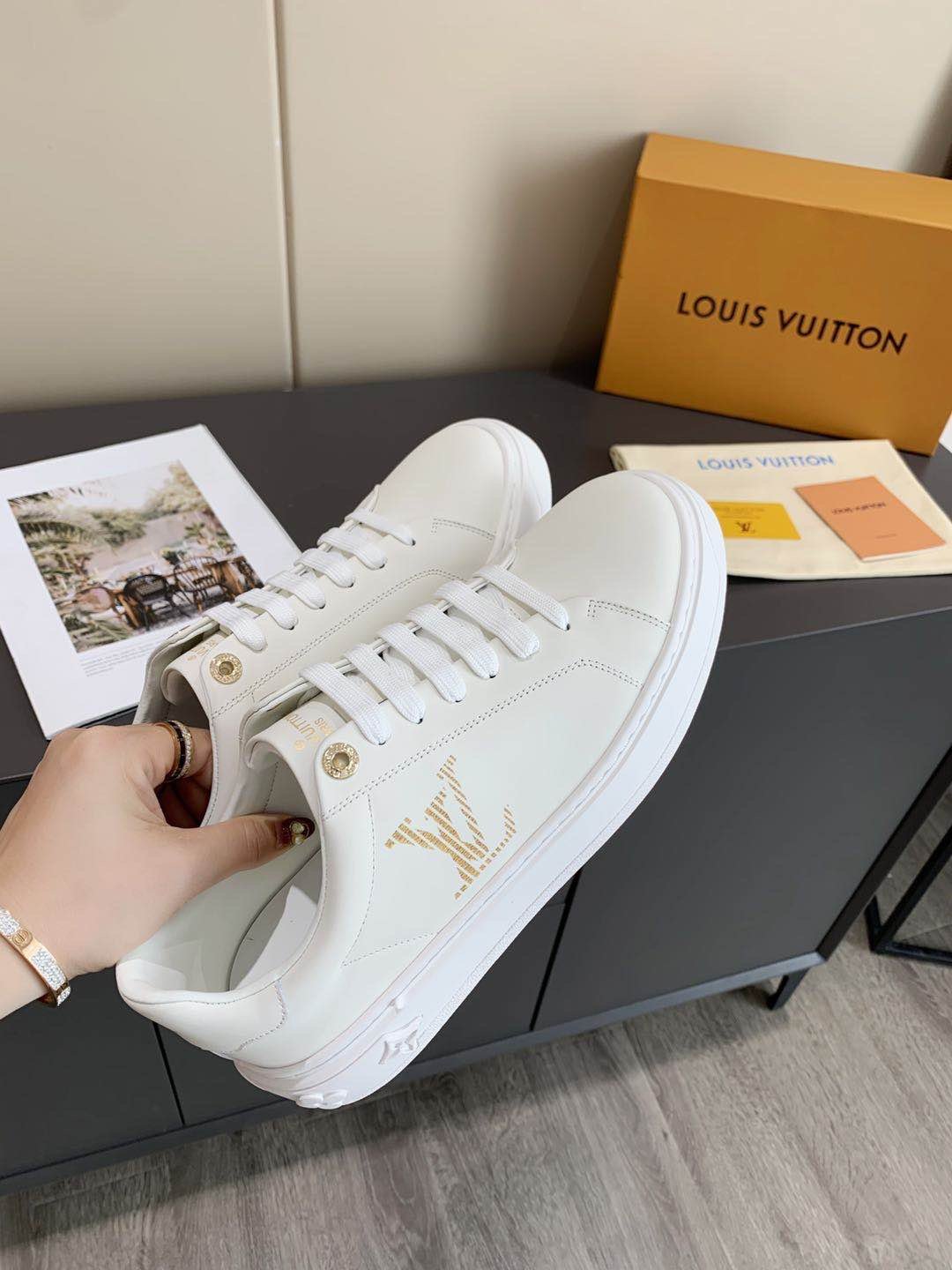 Louis Vuitton Time Out Sneaker White For Women LV - Soul Replicas