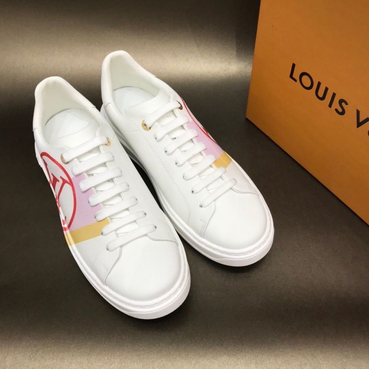 Louis Vuitton Time Out Sneaker White/Red For Women LV - Soul Replicas