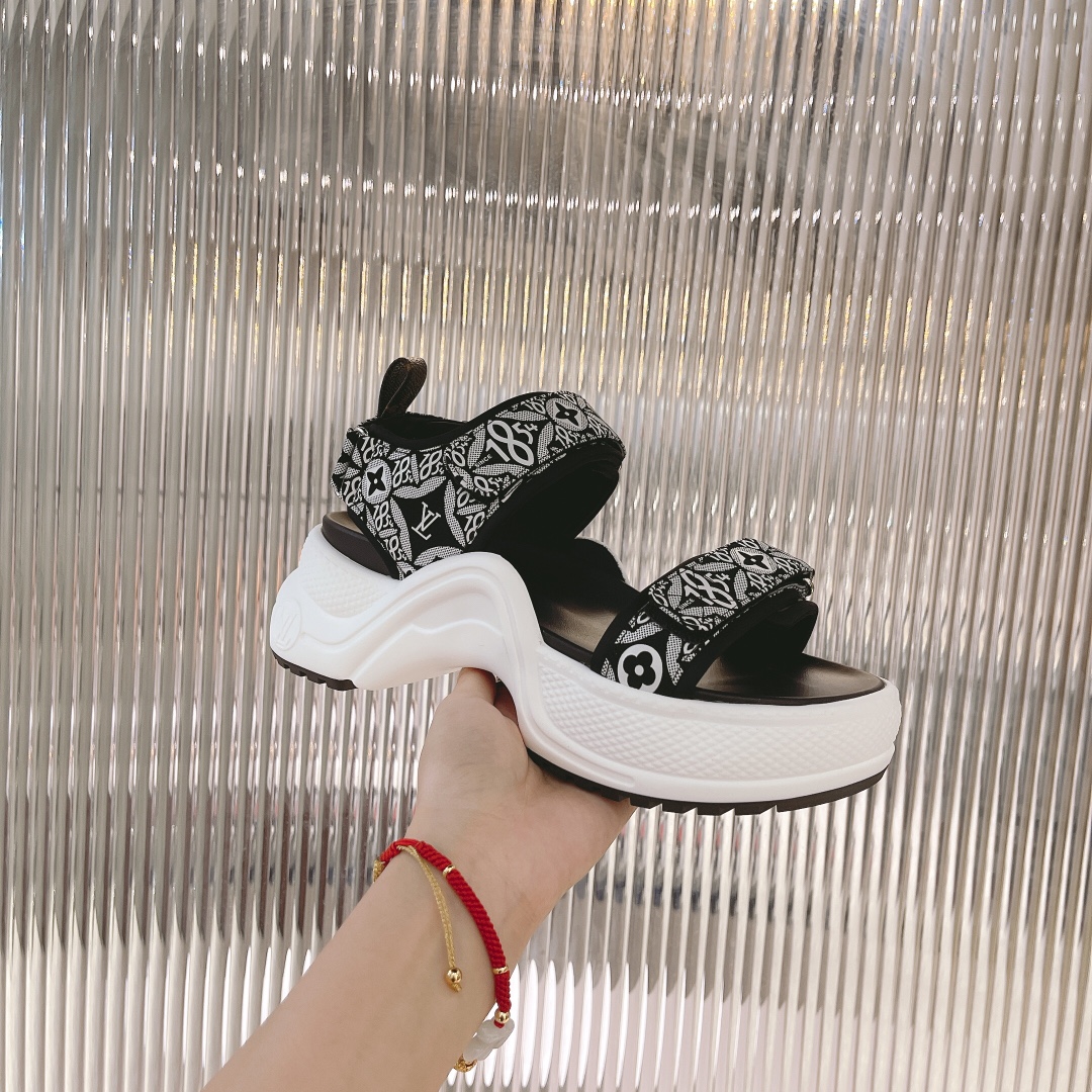 Louis Vuitton Women's LV Archlight Flat Sandal Black For Women LV - Soul Replicas