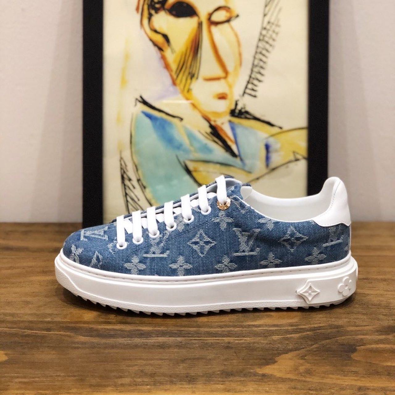 Louis Vuitton Time Out Sneaker Blue For Women LV - Soul Replicas