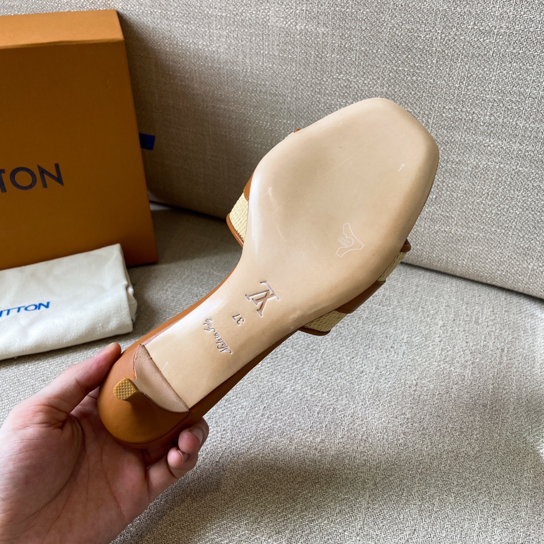 Louis Vuitton Women's Lock It Mule Brown For Women LV 2.2in/5.5cm - Soul Replicas