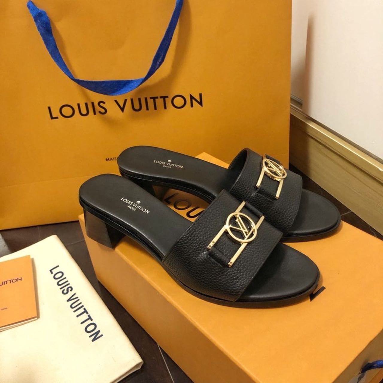 Louis Vuitton Lock It Mule Black For Women LV - Soul Replicas