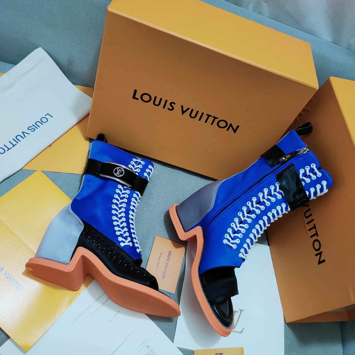 Louis Vuitton Women's Moonlight Line Boots Blue For Women LV 1AA0MZ - Soul Replicas