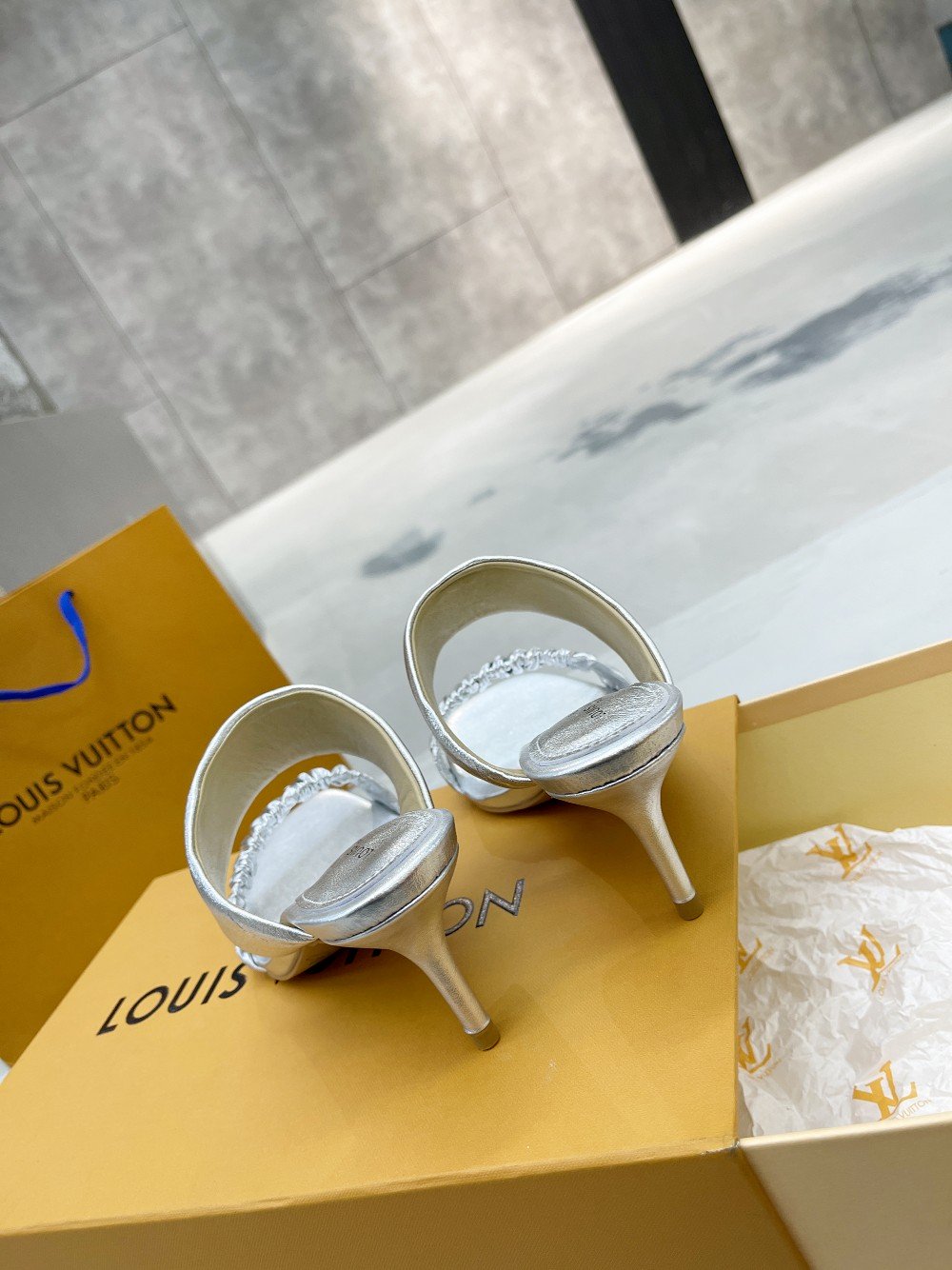 Louis Vuitton Women's Drapy Mule Sliver For Women LV - Soul Replicas