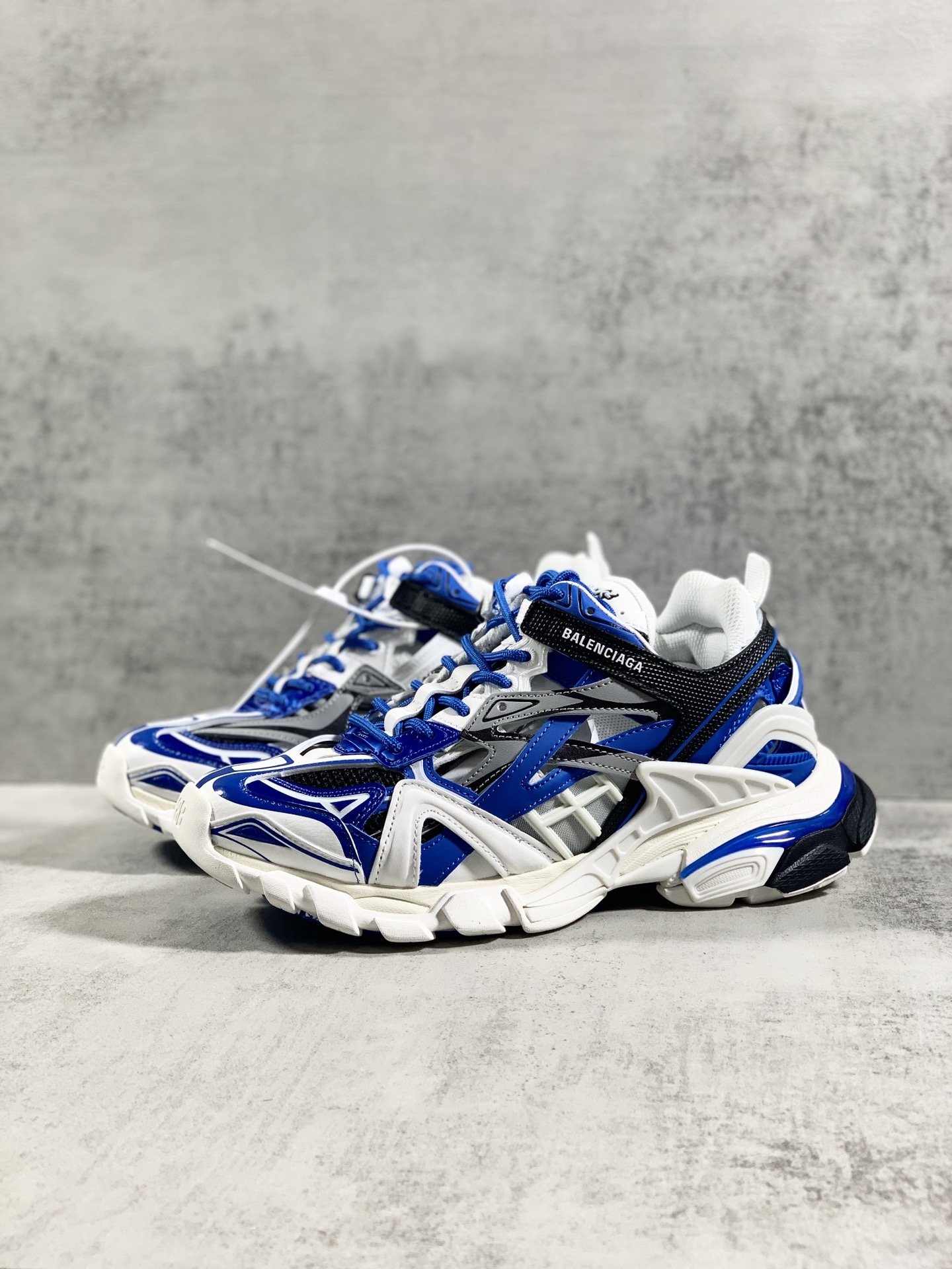 Balenciaga Track.2 Clear Sole Trainers White/Blue For Women - Soul Replicas