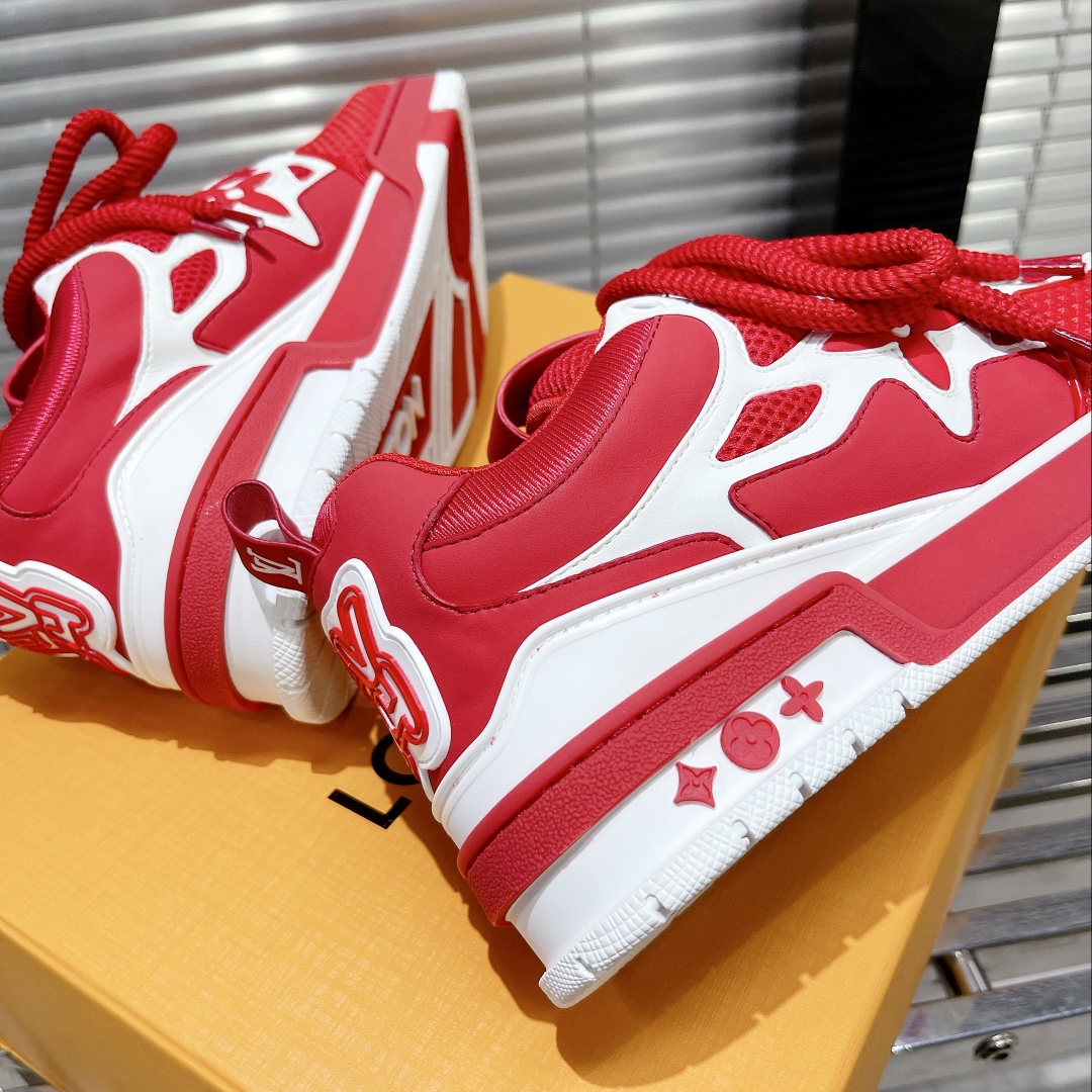 Louis Vuitton Women's Skate Sneakers Red For Women LV - Soul Replicas