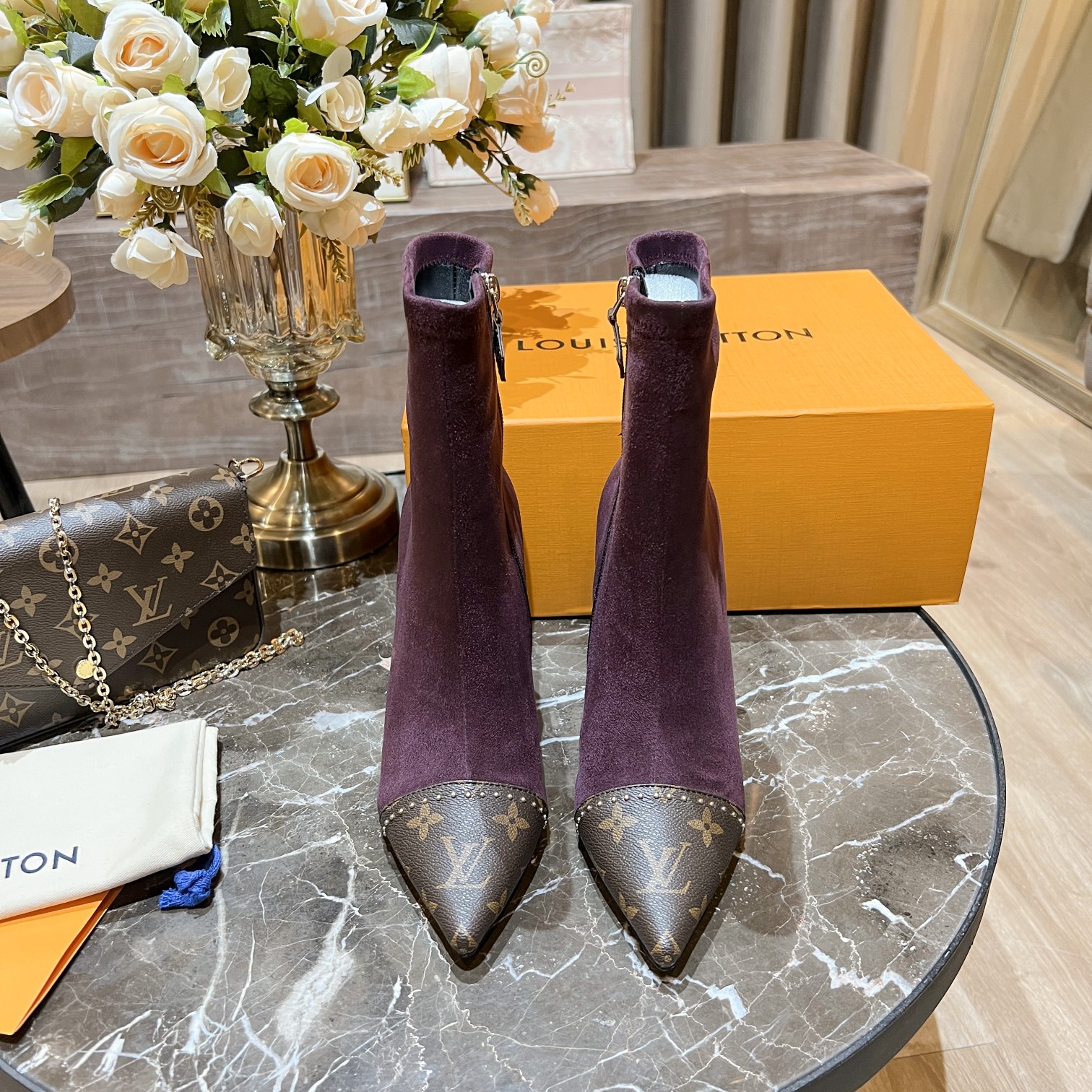 Louis Vuitton Women's Cherie Ankle Boots Violet Women LV - Soul Replicas