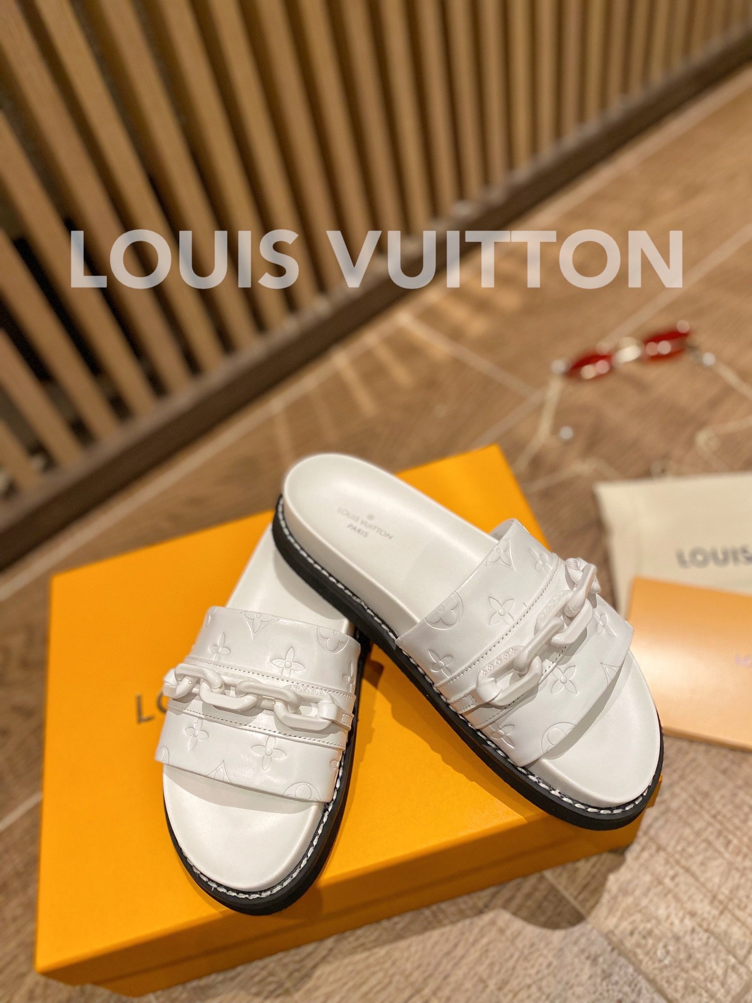 Louis Vuitton Sunset Flat Comfort Mule White For Women LV - Soul Replicas