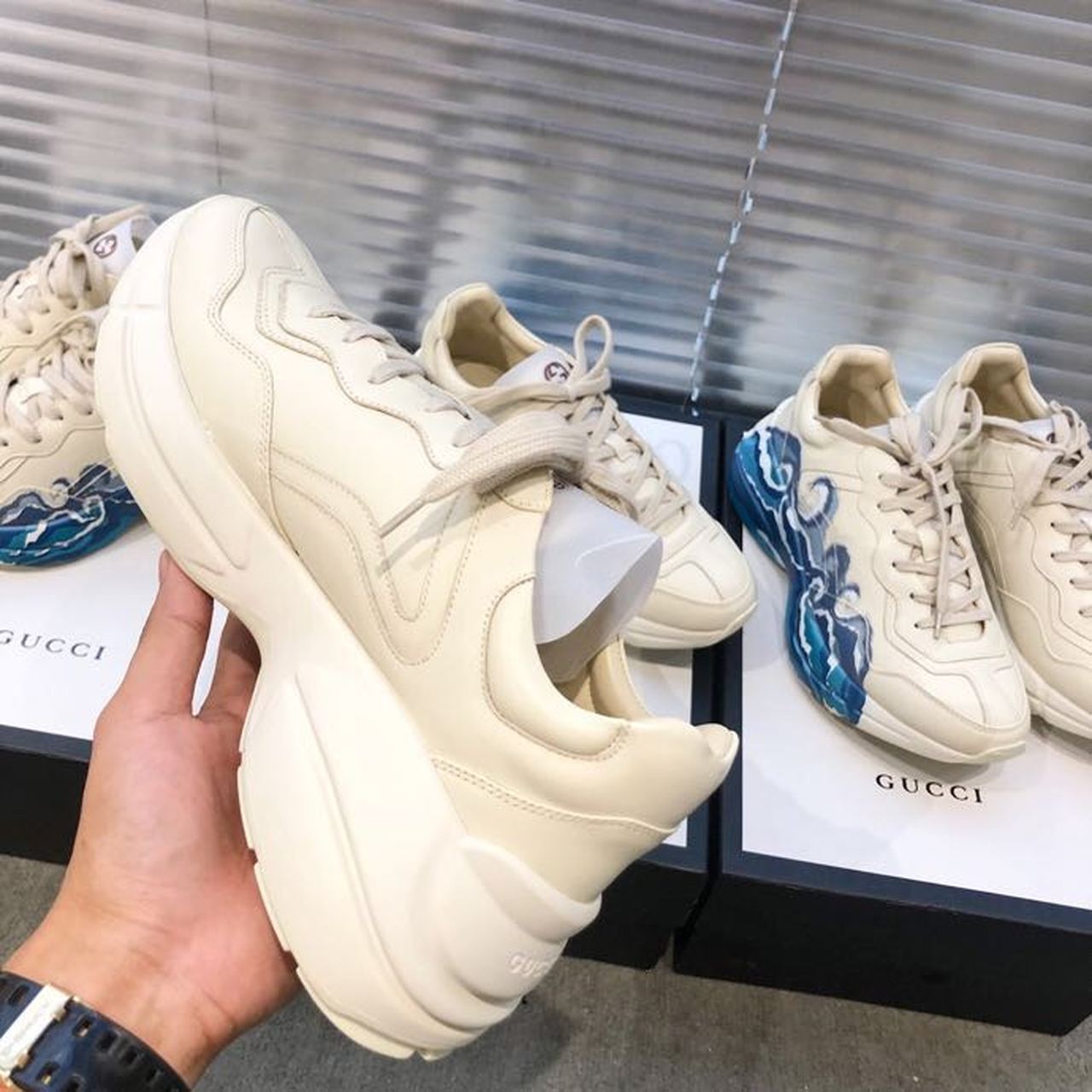 Gucci Rhyton Wave Unisex Dad Sneakers White For Women Gucci - Soul Replicas