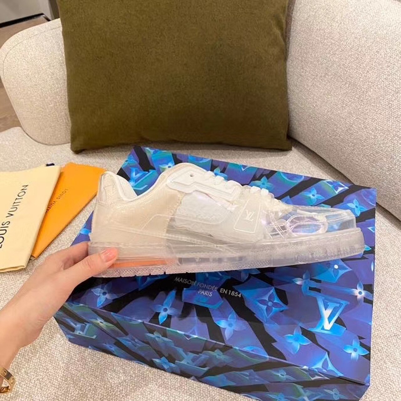 Louis Vuitton Trainer Sneaker Transparent Virgil Abloh For Women LV - Soul Replicas