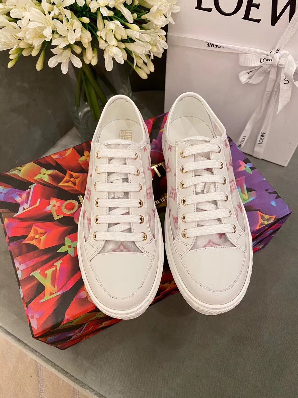 Louis Vuitton Stellar Sneaker Technical Fabric Pink/White For Women LV - Soul Replicas
