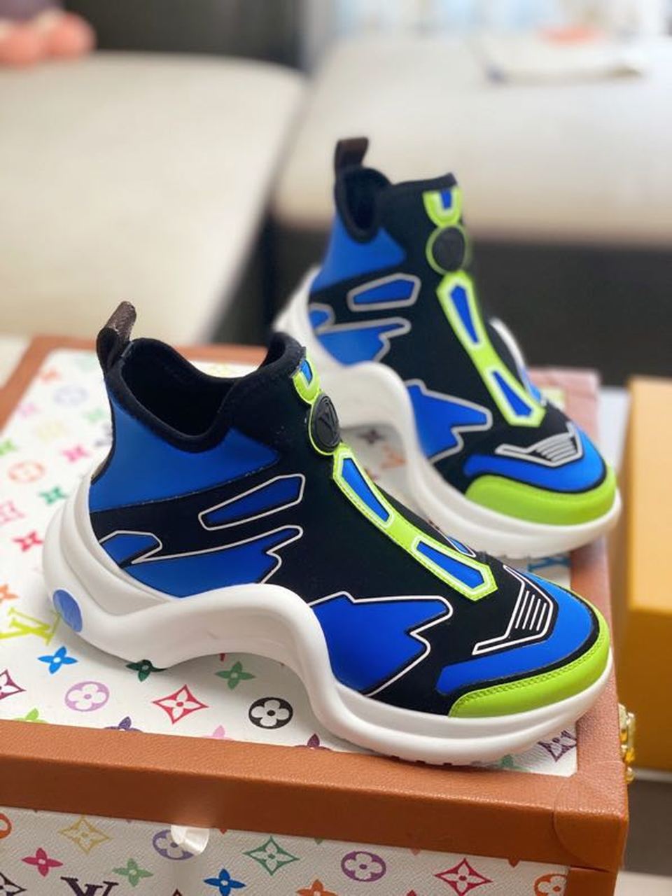 Louis Vuitton LV Archlight Sneaker Recycled Printed Nylon Blue For Women LV - Soul Replicas